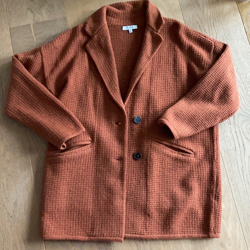 Madewell very gently worn rust brown sweater blazer size small